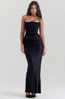 Maisy | Women's Maxi Dress Corset Satin Summer Wedding Guest