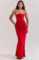 Maisy | Women's Maxi Dress Corset Satin Summer Wedding Guest