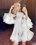 Mandy | Women's Mini Dress Ruffle Chiffon Summer Race Day