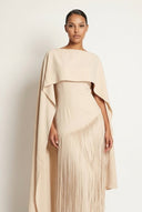 Mariah | Women's Maxi Dress Cape Sleeve Satin Summer Formal Evening