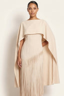 Mariah | Women's Maxi Dress Cape Sleeve Satin Summer Formal Evening