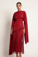 Mariah | Women's Maxi Dress Cape Sleeve Satin Summer Formal Evening