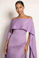 Mariah | Women's Maxi Dress Cape Sleeve Satin Summer Formal Evening