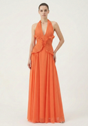 Marlowe | Women's Maxi Dress Halter Neck Satin Summer Wedding Guest