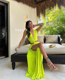 Meadowlyn | Women's Maxi Dress Cut-Out Satin Summer Wedding Guest