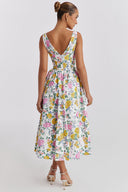 Michelle | Women's Midi Dress Corset Satin Summer Wedding Guest