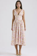 Michelle | Women's Midi Dress Corset Satin Summer Wedding Guest