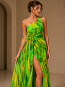 Mitchell | Women's Maxi Dress One Shoulder Satin Summer Wedding Guest