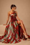 Mitchell | Women's Maxi Dress One Shoulder Satin Summer Wedding Guest