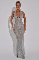 Noé | Women's Maxi Dress Halter Neck Sequin Summer Evening