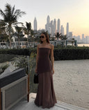Noella | Women's Maxi Dress Strapless Satin Summer Wedding Guest