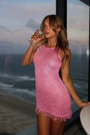 Nova | Women's Mini Dress Cut-Out Knit Summer Party