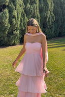 Odessa | Women's Maxi Dress Strapless Satin Summer Wedding Guest
