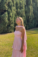 Odessa | Women's Maxi Dress Strapless Satin Summer Wedding Guest