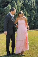 Odessa | Women's Maxi Dress Strapless Satin Summer Wedding Guest