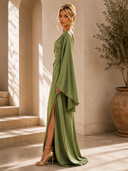 Paisley | Women's Maxi Dress One Shoulder Satin Summer Wedding Guest
