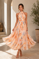 Phillipa | Women's Midi Dress Halter Neck Satin Summer Wedding Guest