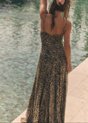 Pixie | Women's Maxi Dress V-Neck Satin Summer Party