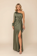 Rachel | Women's Maxi Dress One Shoulder Satin Summer Wedding Guest