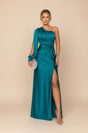Rachel | Women's Maxi Dress One Shoulder Satin Summer Wedding Guest