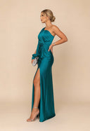 Rachel | Women's Maxi Dress One Shoulder Satin Summer Wedding Guest