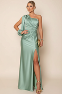 Rachel | Women's Maxi Dress One Shoulder Satin Summer Wedding Guest