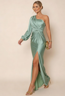 Rachel | Women's Maxi Dress One Shoulder Satin Summer Wedding Guest