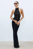 Rayna | Women's Maxi Dress Halter Neck Lace Summer Formal Evening