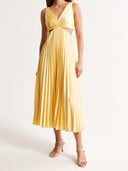 Reina | Women's Maxi Dress V-Neck Satin Summer Wedding Guest