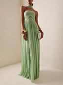 Romilly | Women's Maxi Dress Strapless Satin Summer Wedding Guest