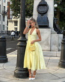 Rosalie | Women's Midi Dress Corset Satin Summer Wedding Guest