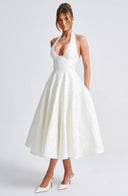 Rosalie | Women's Midi Dress Corset Satin Summer Wedding Guest