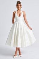 Rosalie | Women's Midi Dress Corset Satin Summer Wedding Guest