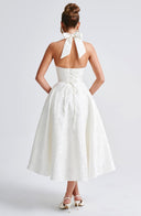 Rosalie | Women's Midi Dress Corset Satin Summer Wedding Guest