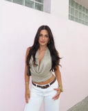 Rosie | Women's Top Halter Neck Knit Summer Party