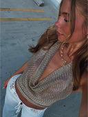 Rosie | Women's Top Halter Neck Knit Summer Party