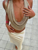 Rosie | Women's Top Halter Neck Knit Summer Party