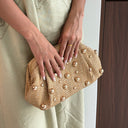 Rowana | Women's Clutch Bag Pleated Woven Summer Evening