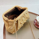 Rowana | Women's Clutch Bag Pleated Woven Summer Evening