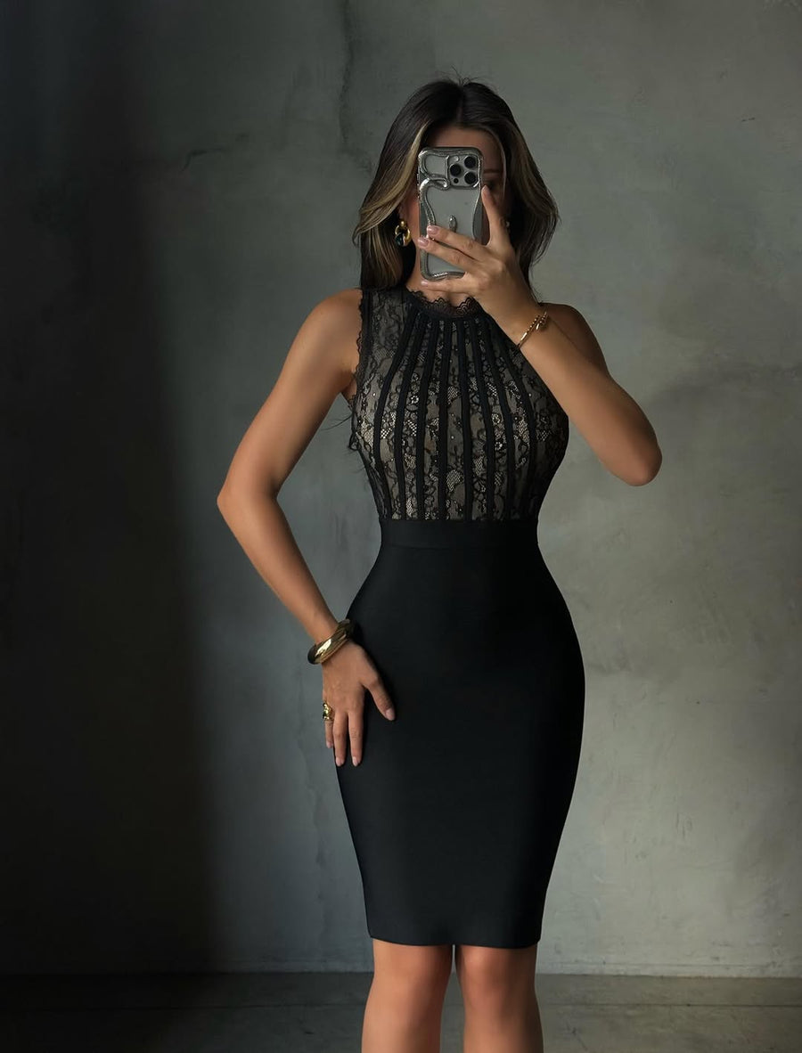 Roxanne | Women's Midi Dress Bodycon Lace Summer Formal Evening