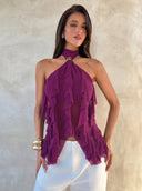 Sabrina | Women's Top Halter Neck Chiffon Summer Party
