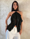 Sabrina | Women's Top Halter Neck Chiffon Summer Party