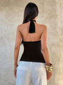 Sabrina | Women's Top Halter Neck Chiffon Summer Party