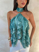 Sabrina | Women's Top Halter Neck Chiffon Summer Party