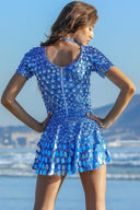 Sadie | Women's Mini Dress High Neck Sequin Summer Party