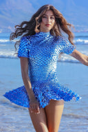Sadie | Women's Mini Dress High Neck Sequin Summer Party