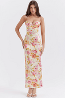 Selah | Women's Maxi Dress Sweetheart Neck Satin Summer Wedding Guest