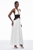 Selene | Women's Maxi Dress Halter Neck Lace Summer Wedding Guest