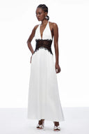 Selene | Women's Maxi Dress Halter Neck Lace Summer Wedding Guest