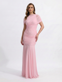 Shelby | Women's Maxi Dress Ruched Satin Summer Wedding Guest